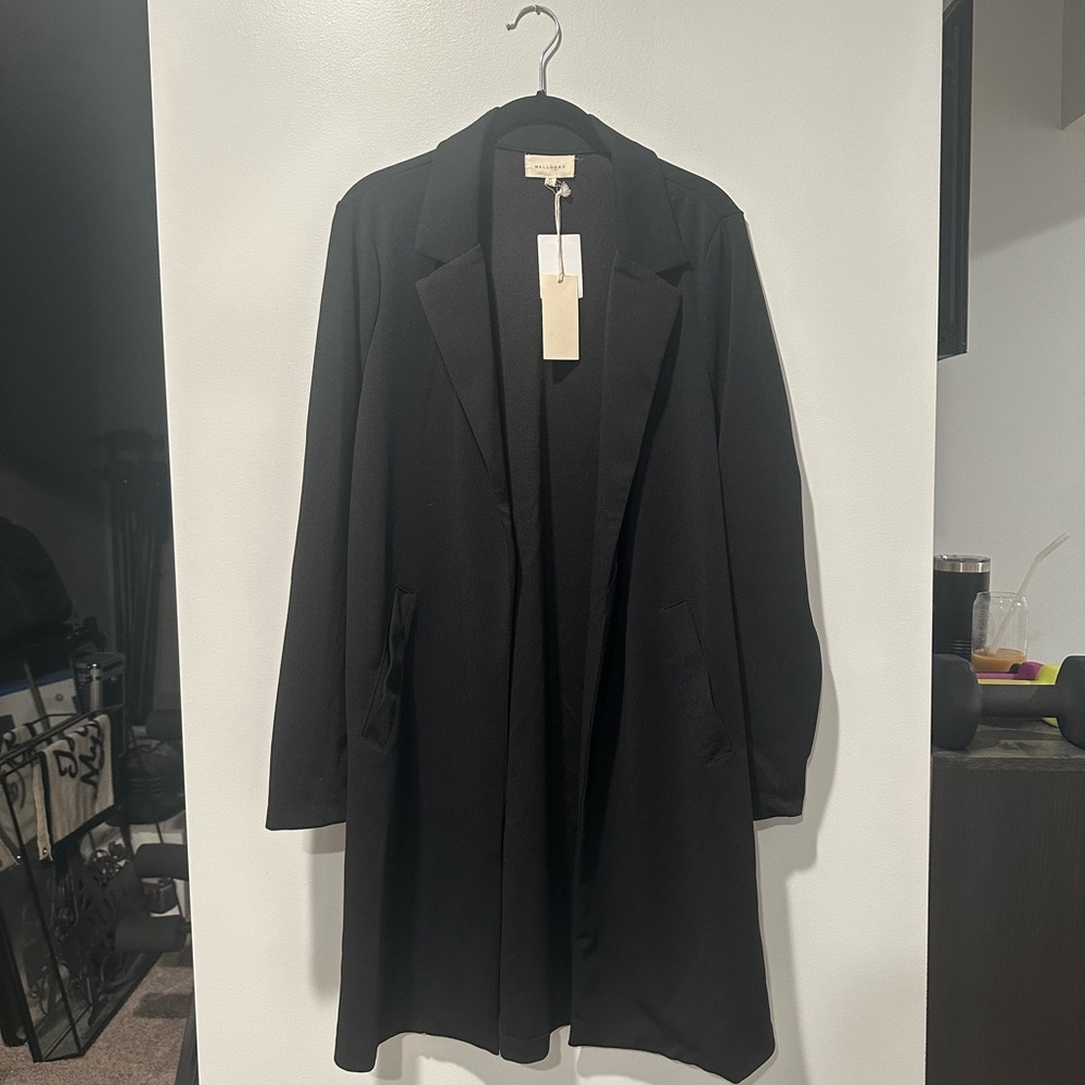 Melloday Long Line Blazer in Black